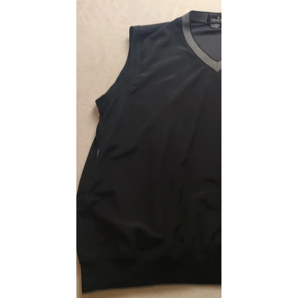Ashworth Weather‎ Systems Golf Vest Men's L Black Lake Michigan Hills Windshirt